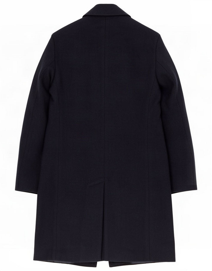 Marks & Spencer Dame Overfrakke UK 10 Small Navy Blue Polyester