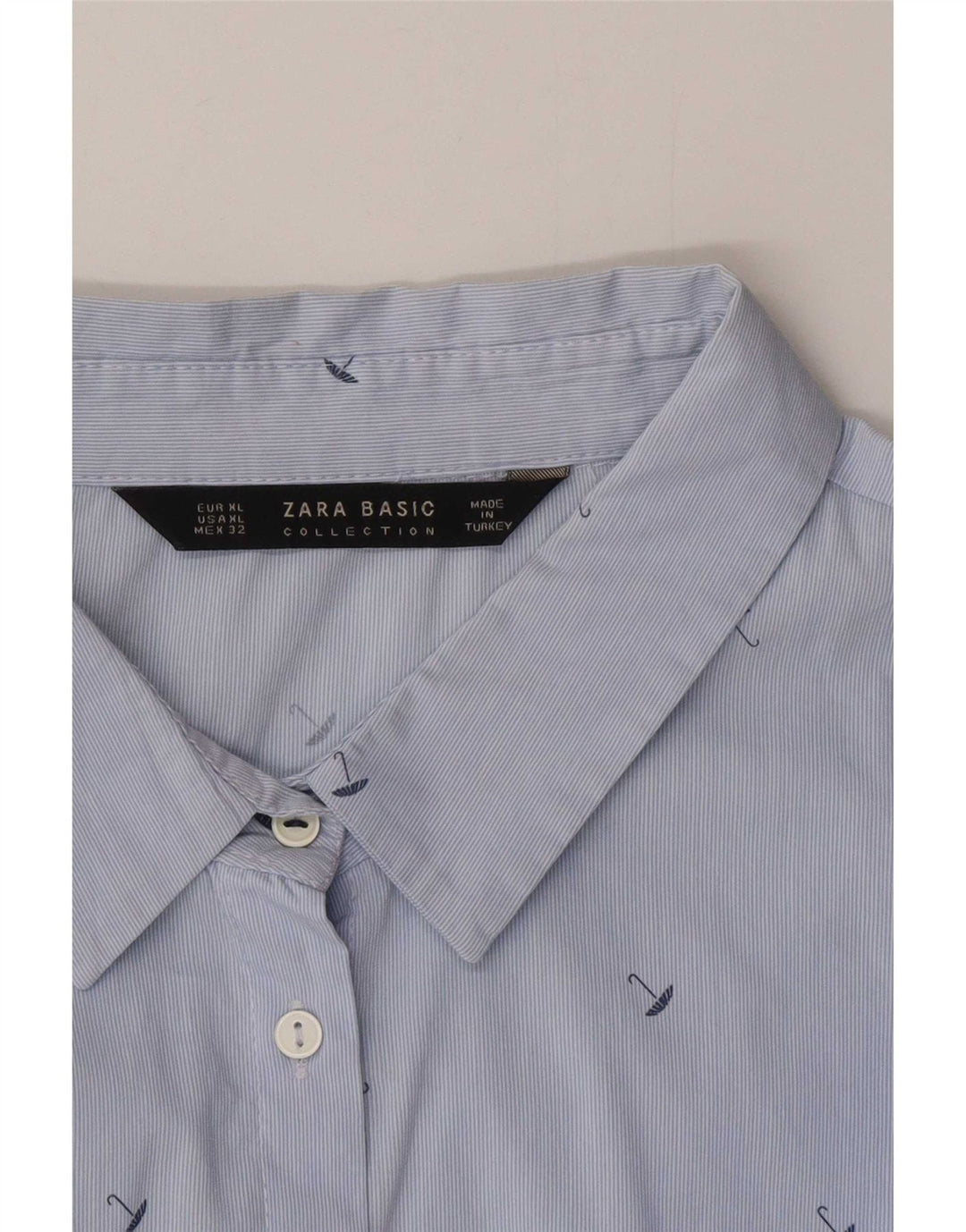 Zara kvinders abstrakt mønster skjorte UK 18 XL Blå