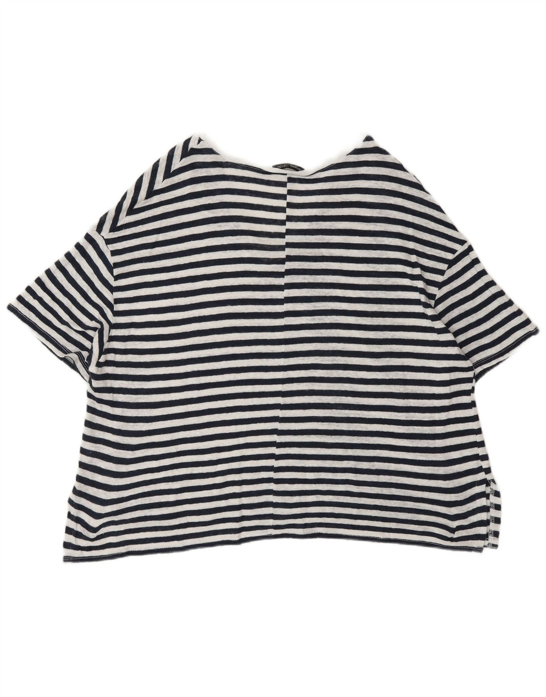 Zara Dame Oversized T-Shirt Top UK 14 Medium Sort Nålestribe