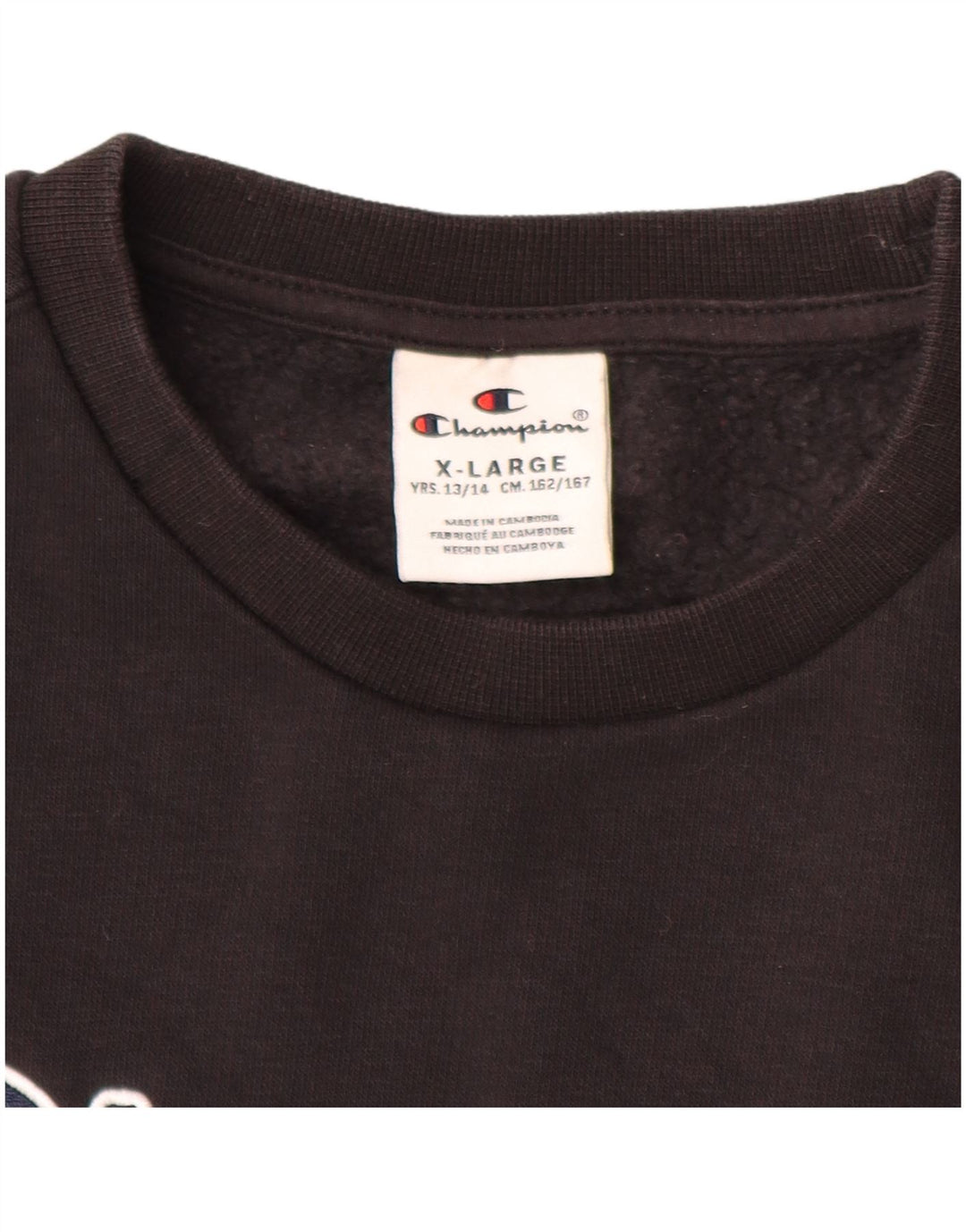 CHAMPION Drenge Grafisk Sweatshirt Jumper 13-14 år XL Sort Bomuld