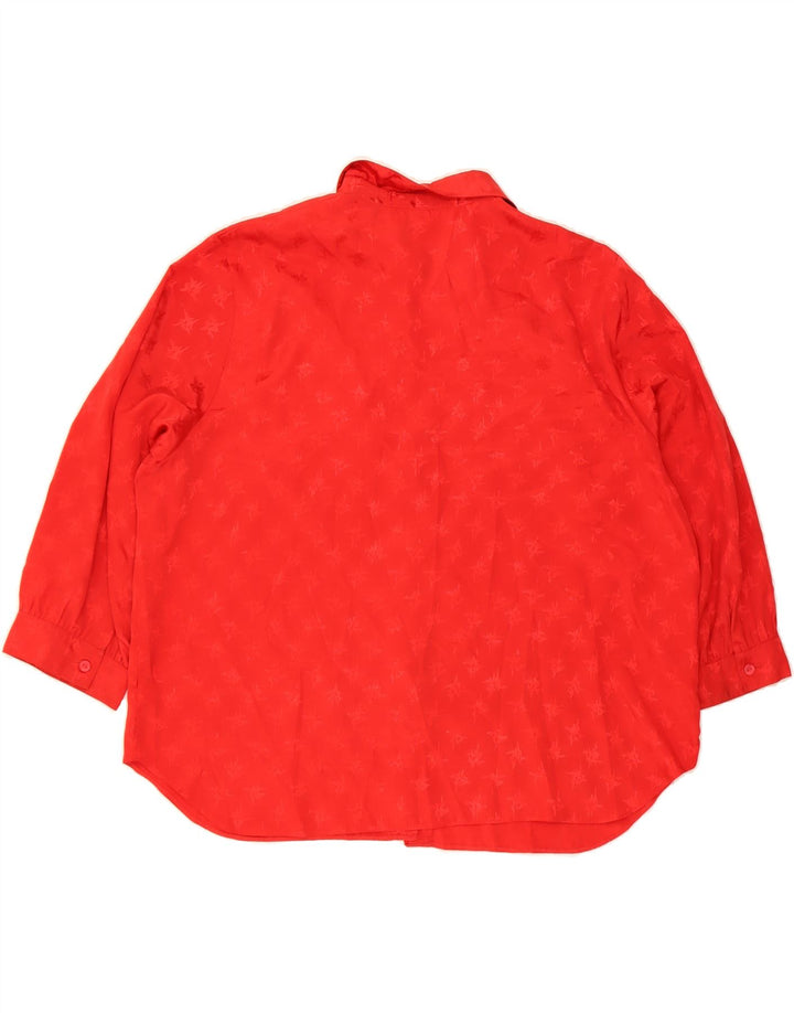 VINTAGE Womens Abstract Pattern 3/4 Sleeve Shirt Blouse UK 20 2XL Red Vintage Vintage and Second-Hand Vintage from Messina Hembry 