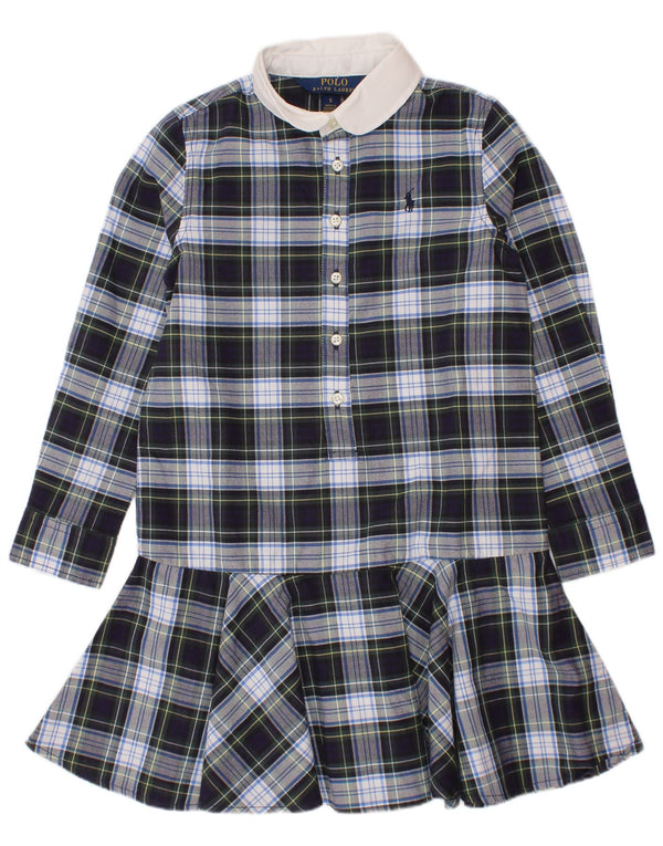 Polo Ralph Lauren pigeskjortekjole 4-5 år marineblå ternet bomuld