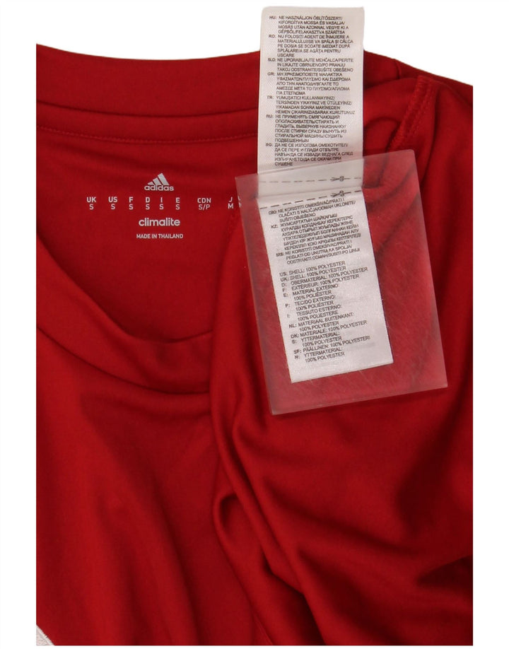 ADIDAS Herre Climalite T-Shirt Top Lille Rød Polyester