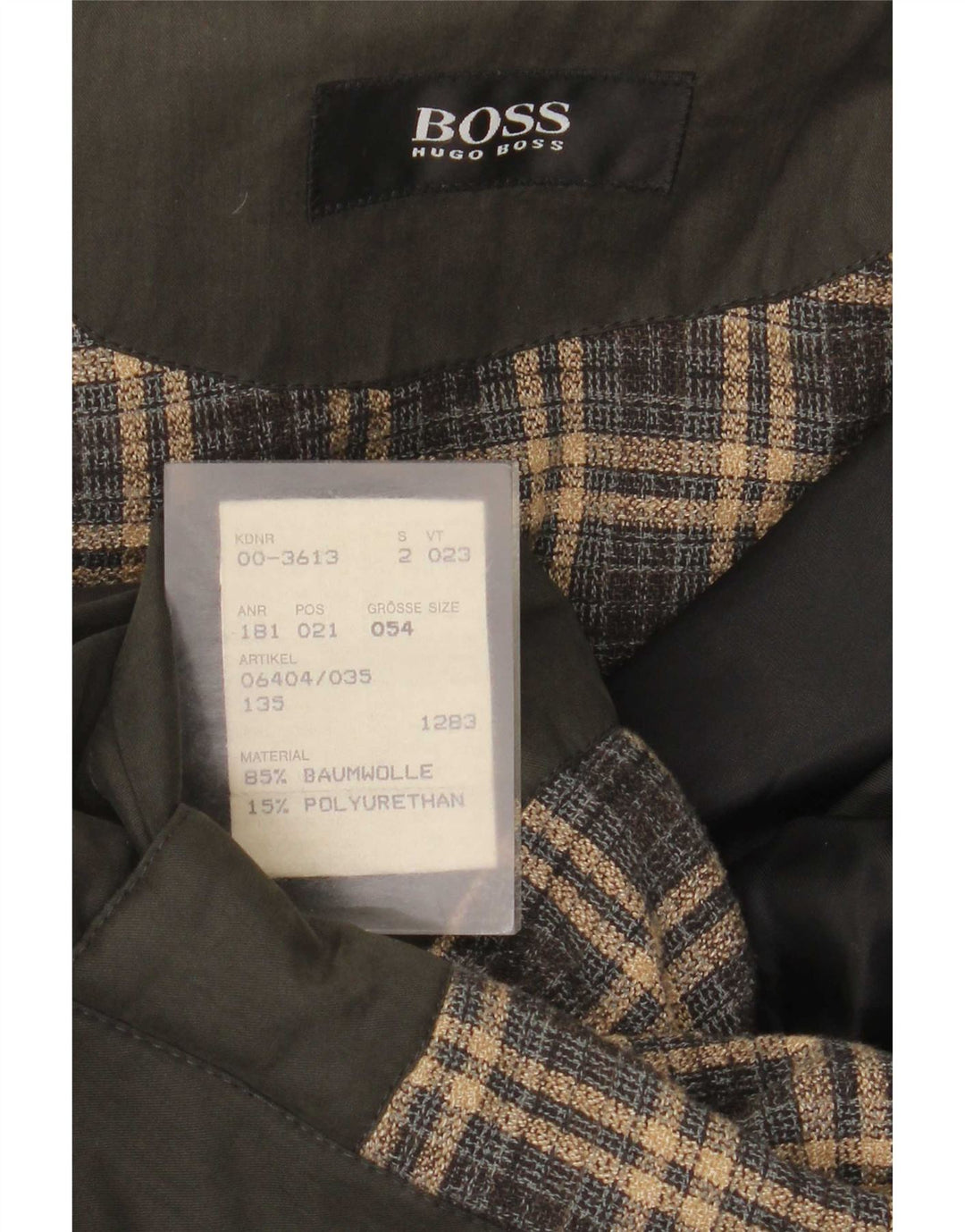 Hugo Boss Herre Overfrakke EU 54 2XL Khaki Bomuld