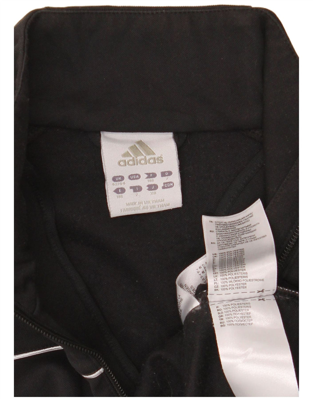 Adidas Sweatshirt med lynlås til mænd UK 42/44 Stor sort polyester