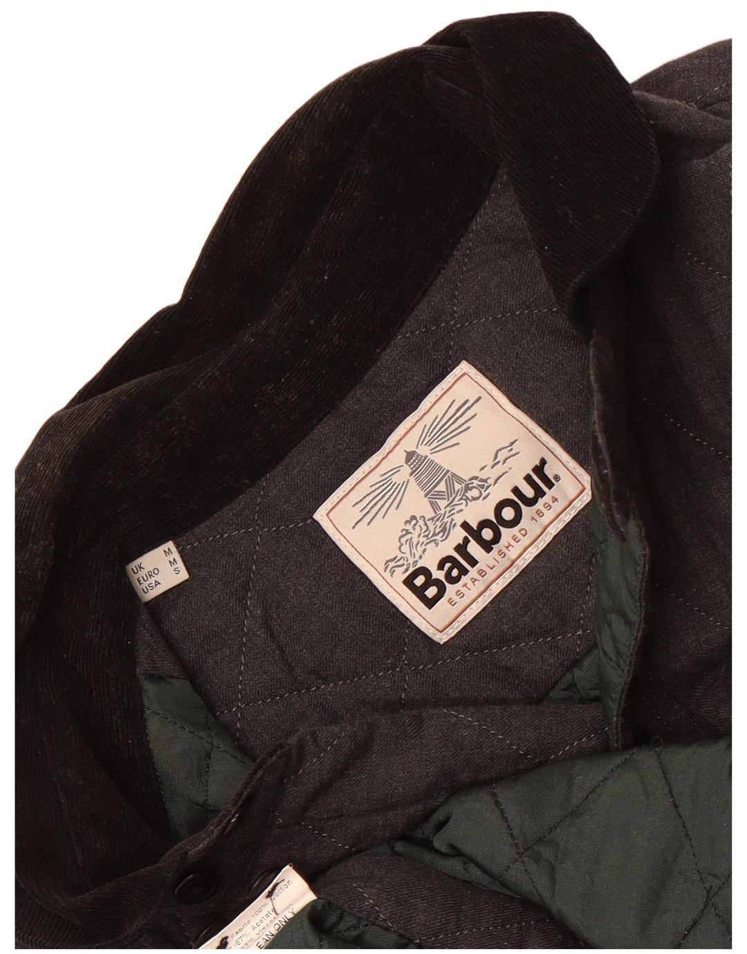 Barbour Herre quiltet jakke UK 38 Medium Grey Bomuld
