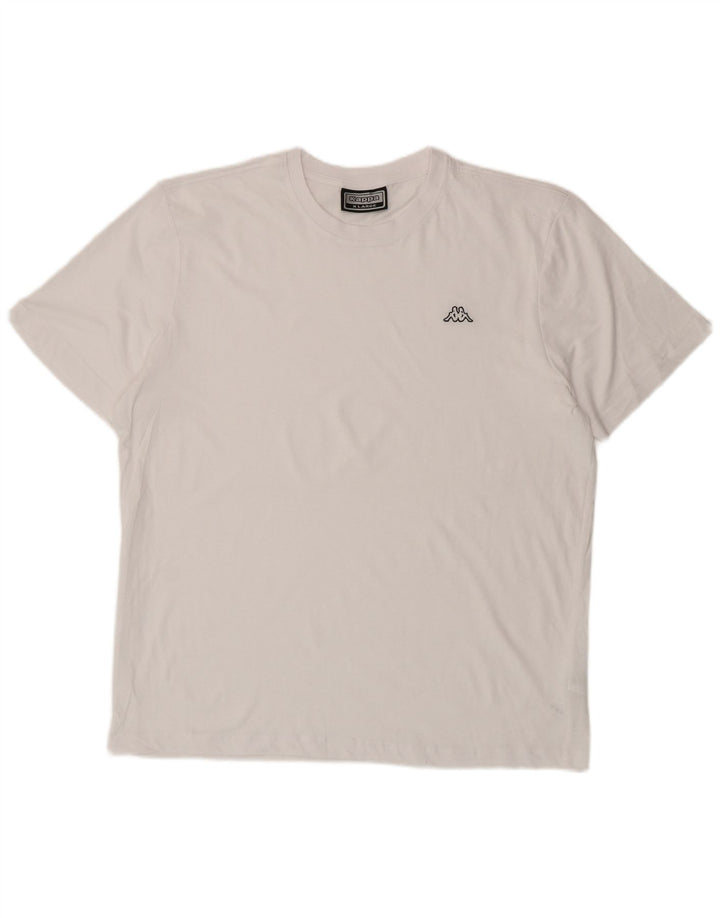 KAPPA Herre T-Shirt Top XL Hvid Bomuld