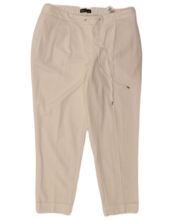 Marks & Spencer Dame-Pegged Chino-bukser UK 14 Large W32 L25 White