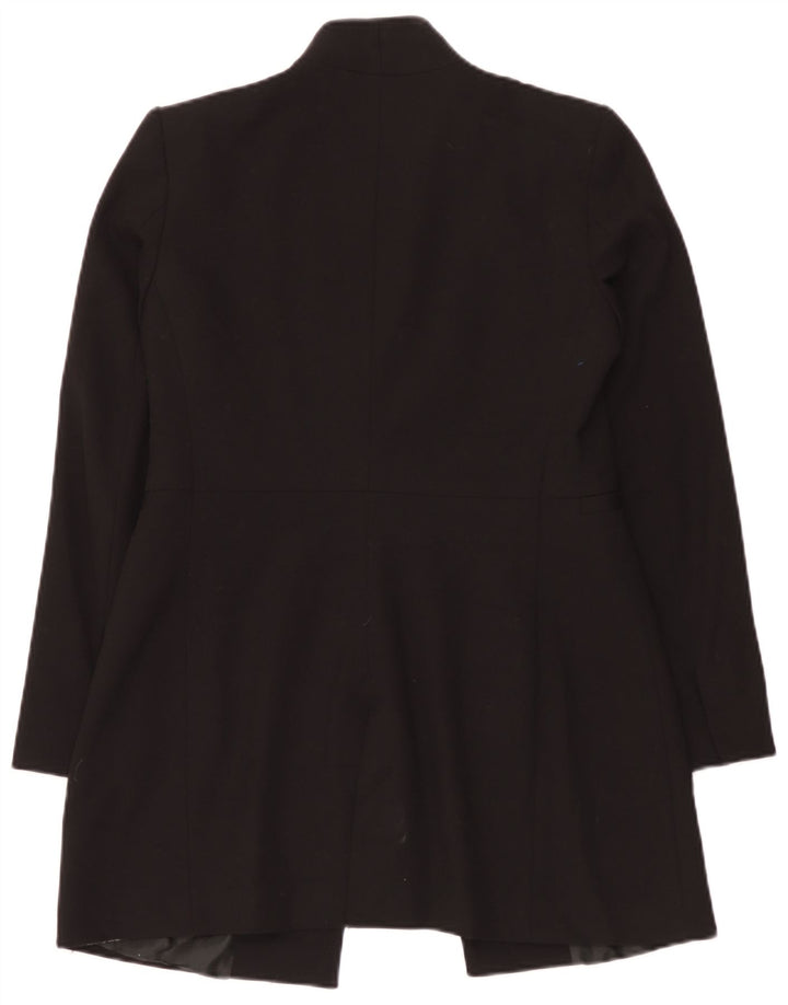 Zara Dame Longline Blazer Jacket UK 16 Large Black Polyester