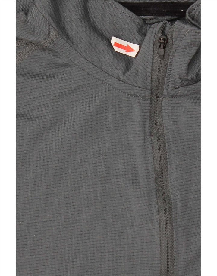 Under Armour Herre Heat Gear Zip Neck Top Langærmet lille grå polyester