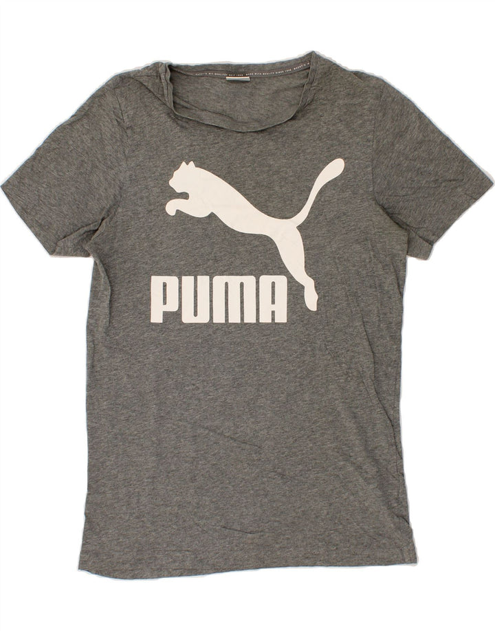 PUMA Womens Graphic T-Shirt Top UK 14 Medium Grey Cotton Vintage Puma and Second-Hand Puma from Messina Hembry 