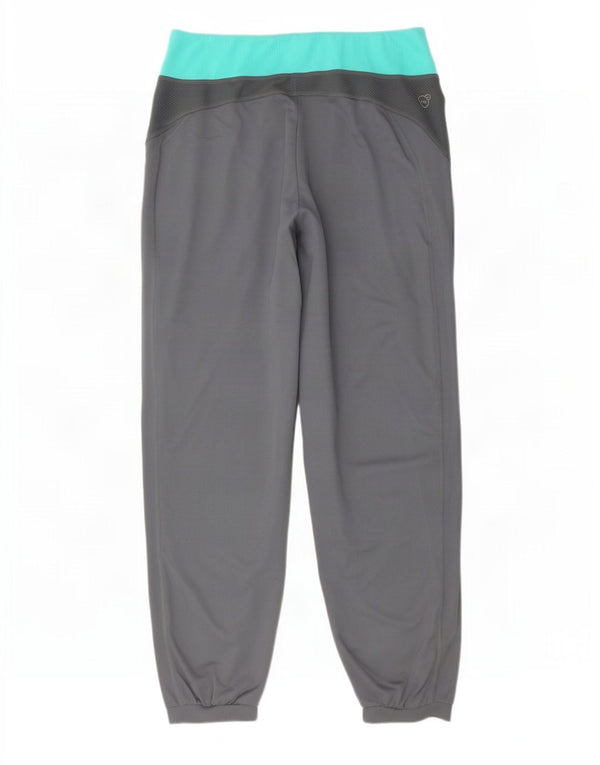 Puma Womens Tracksuit Trousers Joggers UK 12 Medium Grey Colourblock