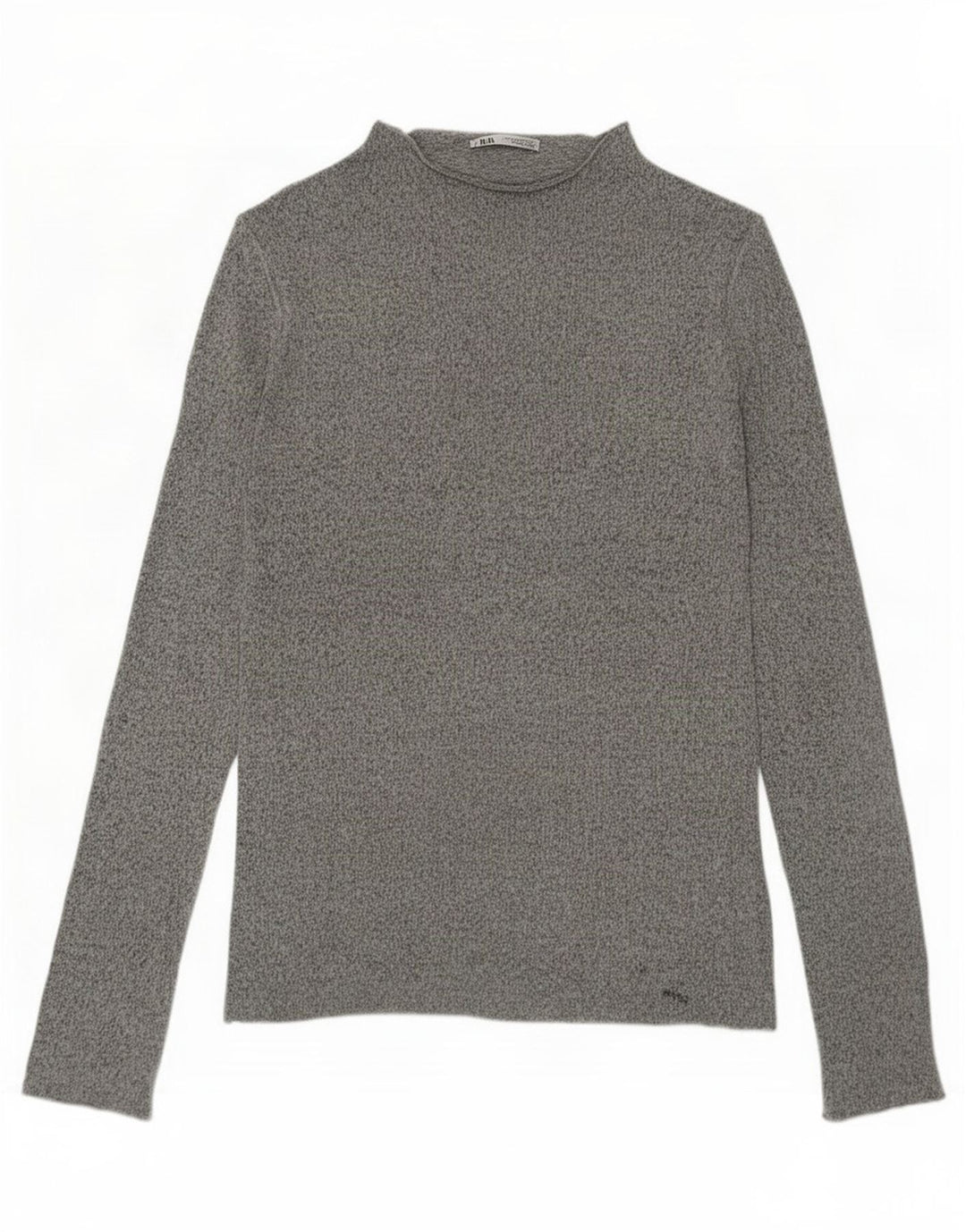 Zara Dametop Langærmet UK 14 Medium Grey Flecked Viscose