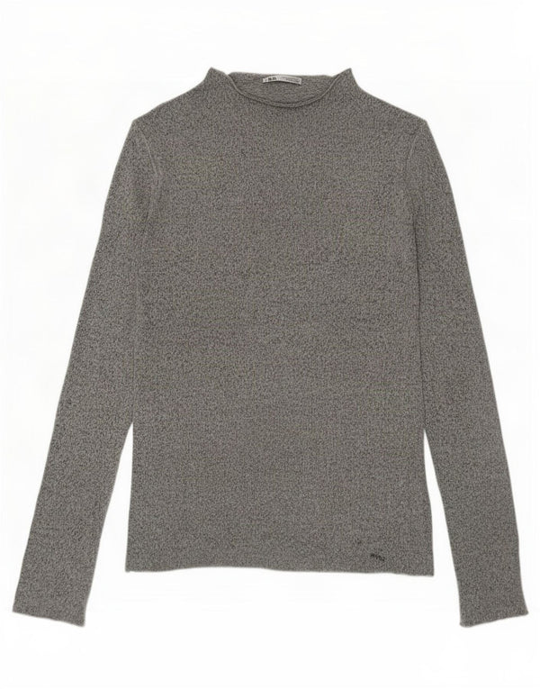 Zara Dametop Langærmet UK 14 Medium Grey Flecked Viscose