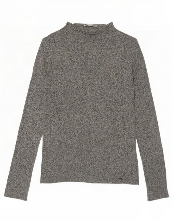 Zara Dametop Langærmet UK 14 Medium Grey Flecked Viscose