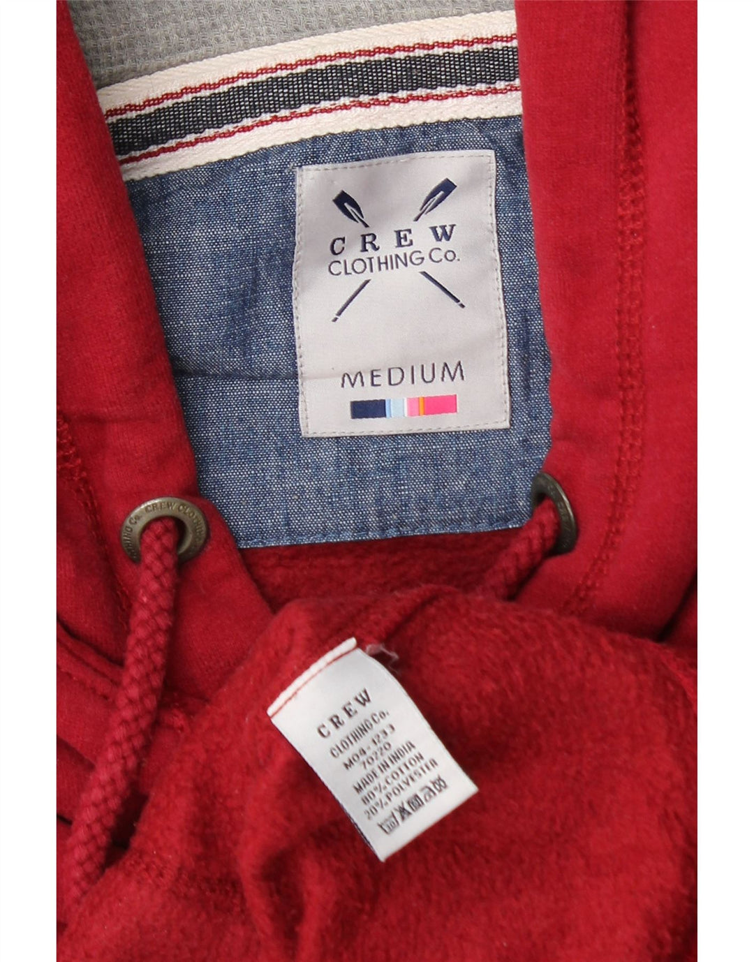 Crew Clothing Herre hættetrøje Jumper Medium Rød Bomuld