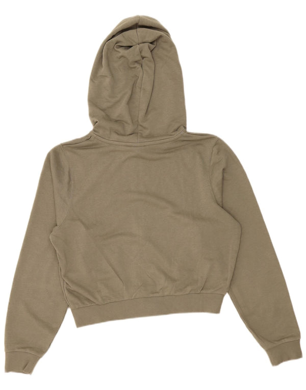 Nike Womens Crop Oversized hættetrøje med lynlås UK 6 XS Khaki Bomuld