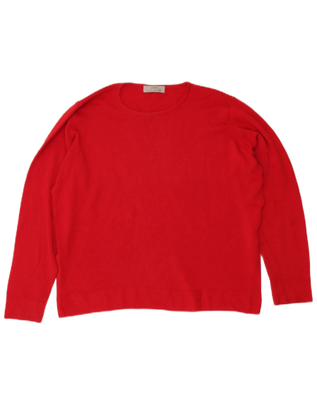 Marks & Spencer Dame Boat Neck Jumper Sweater UK 16 Large Red Wool