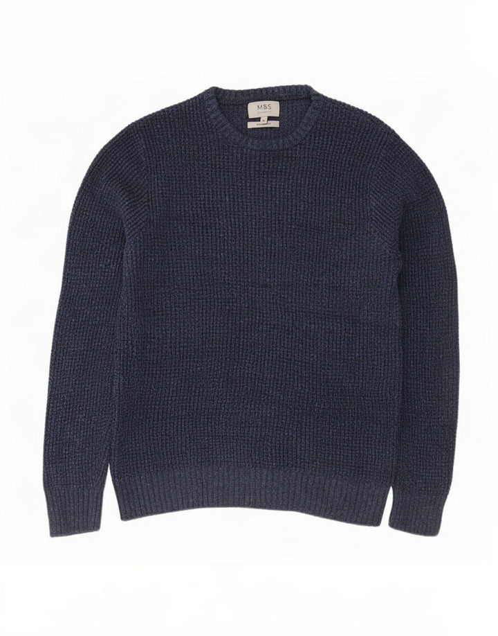 Marks & Spencer Herre sweater med rund hals, medium marineblå bomuld