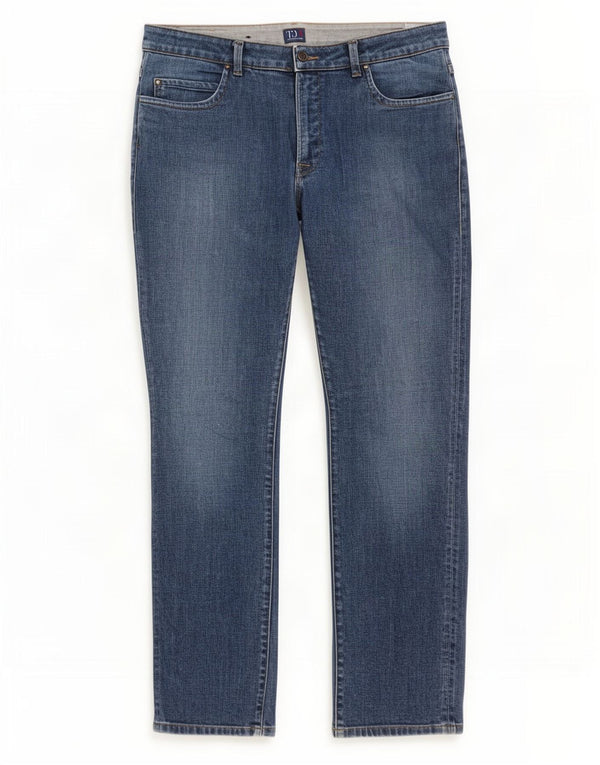 Trussardi Mens Straight Jeans W34 L31 Blue Cotton