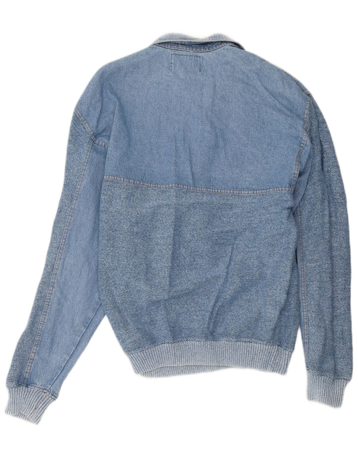 Malagrida Herre Polo Neck Jumper Sweater Medium Blå Bomuld