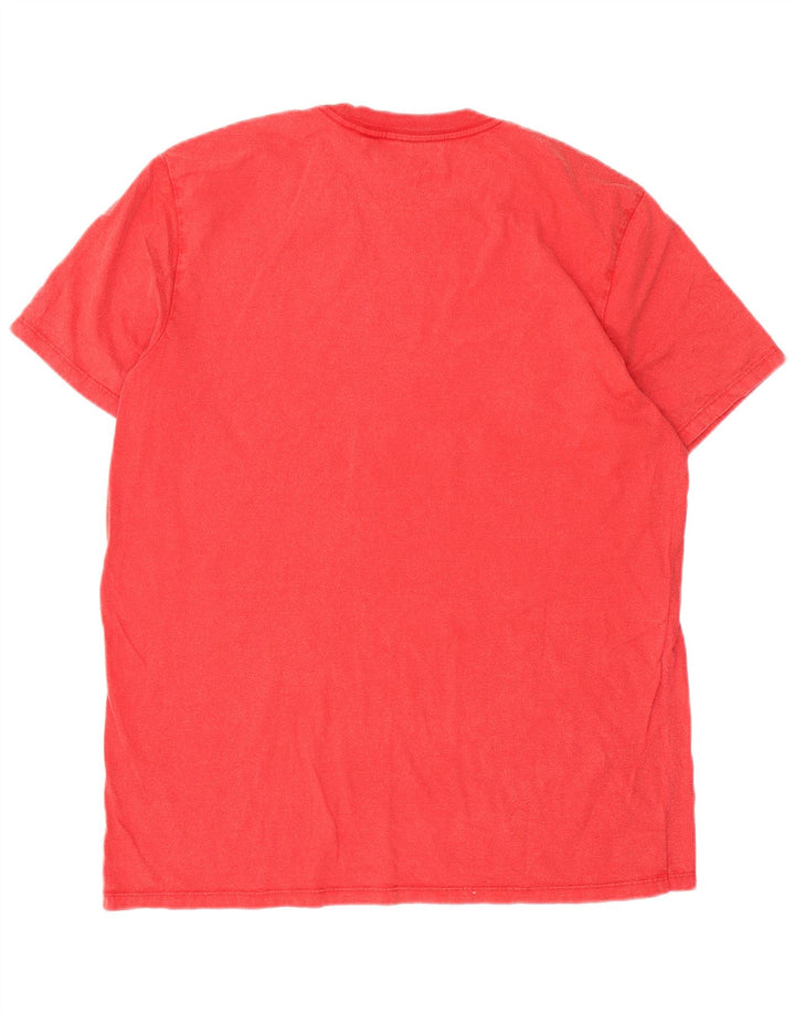 Guess Herre Grafisk T-Shirt Top Stor Rød Bomuld