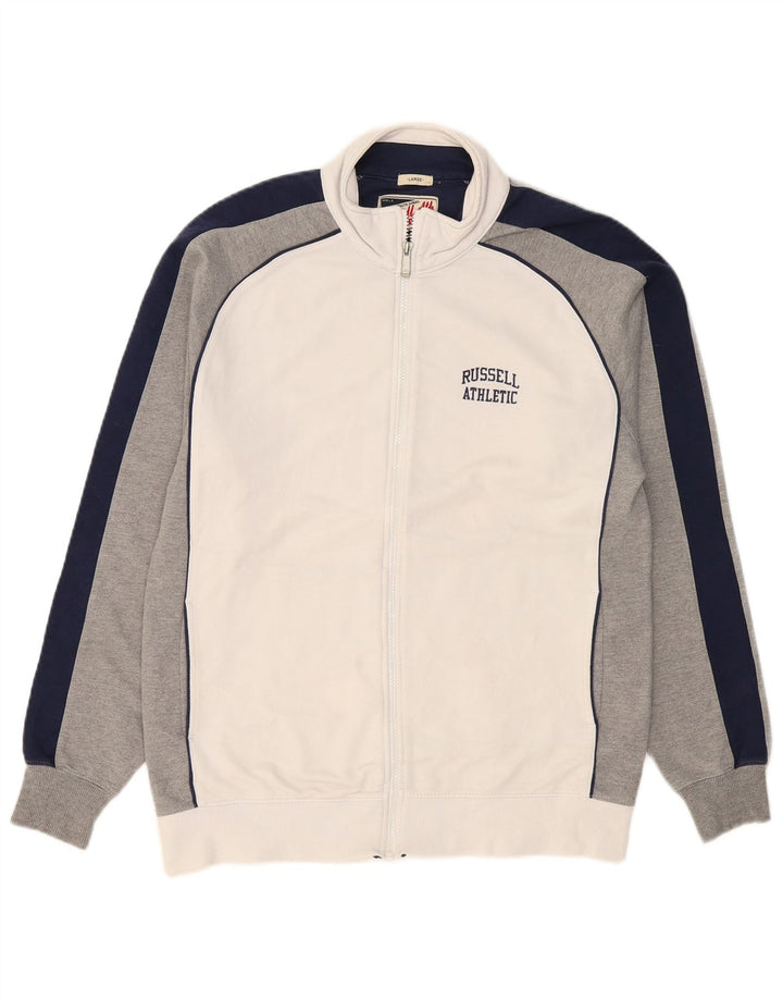 RUSSELL ATHLETIC Herre træningsdragt Topjakke Stor hvid Colourblock Bomuld