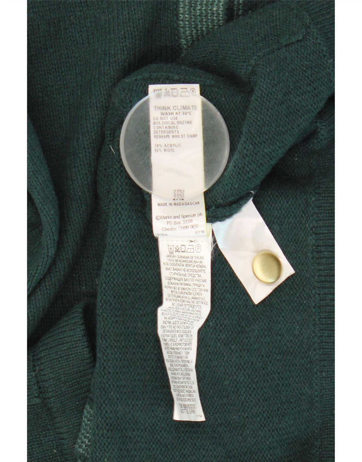 Marks & Spencer Dame Cardigan Sweater UK 16 Large Grøn Akryl