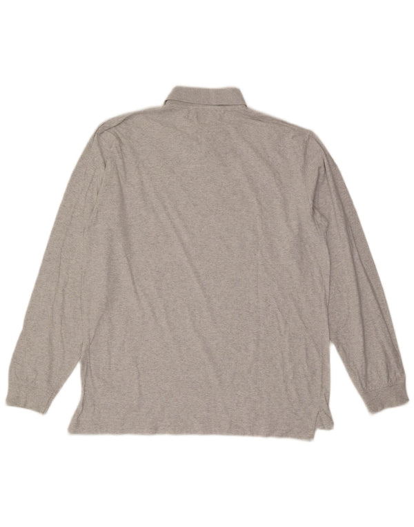 Kappa Langærmet Polo Shirt til mænd XL Grå Flecked Bomuld