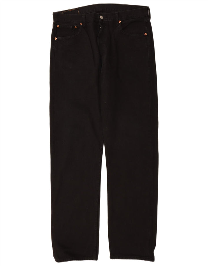 LEVI'S Herre 501 Straight Jeans W36 L34 Sort Bomuld