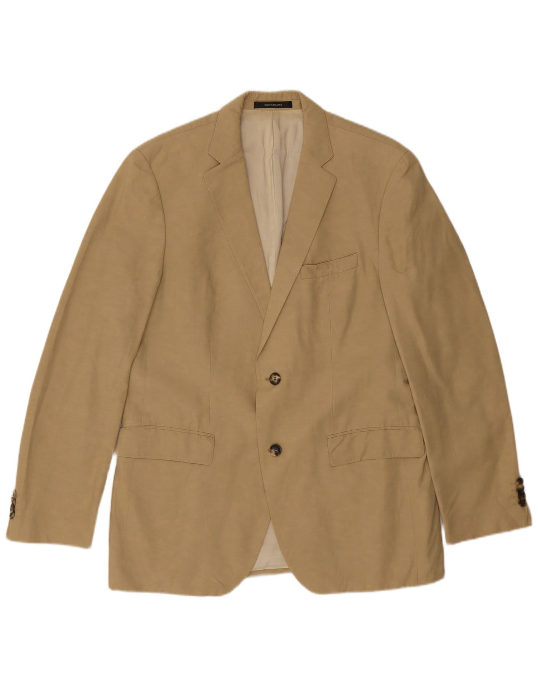 Hugo Boss Herre 2-knaps blazerjakke UK 50 Stor Beige Bomuld
