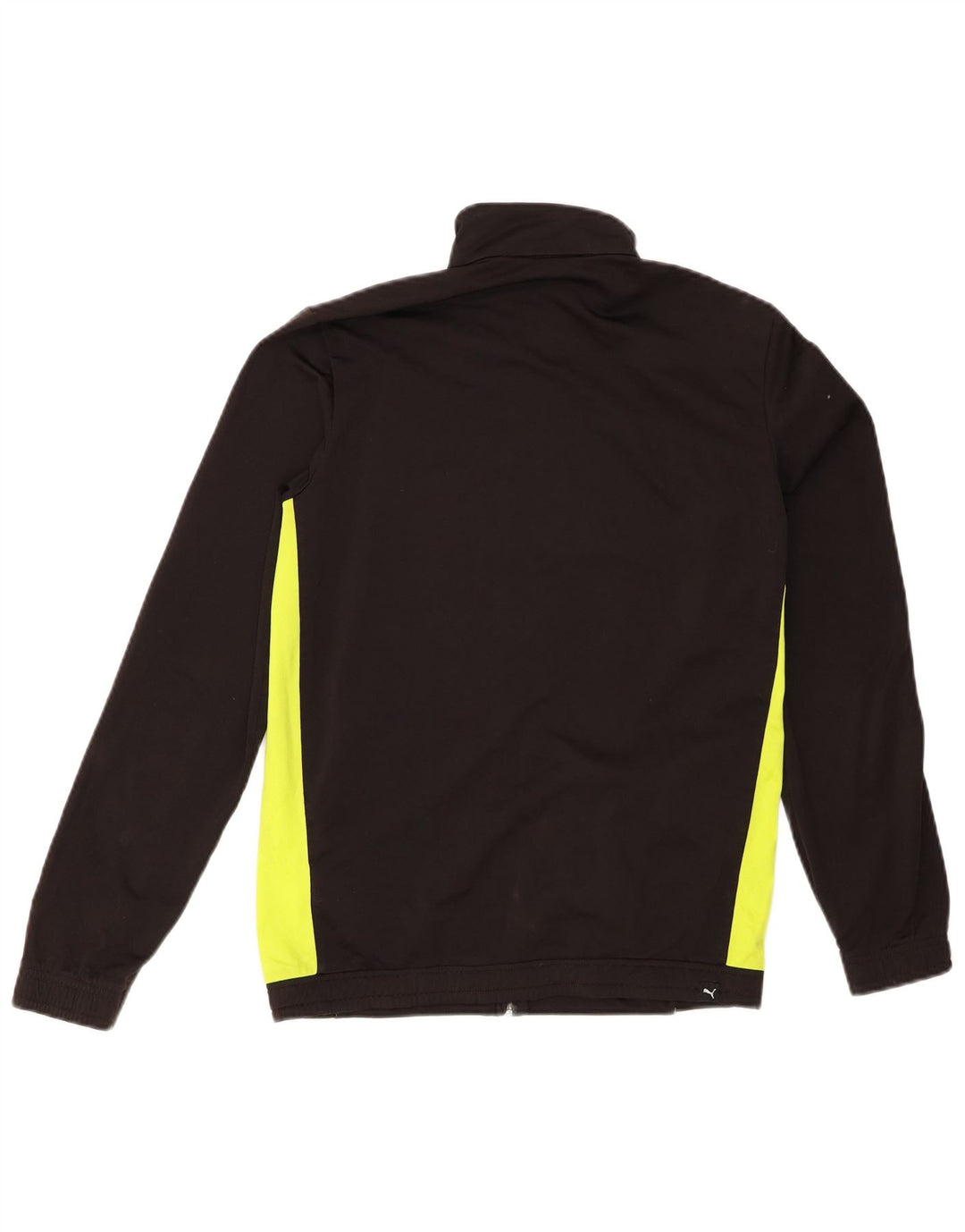 PUMA Boys Graphic Tracksuit Top Jacket 15-16 Years Black Colourblock
