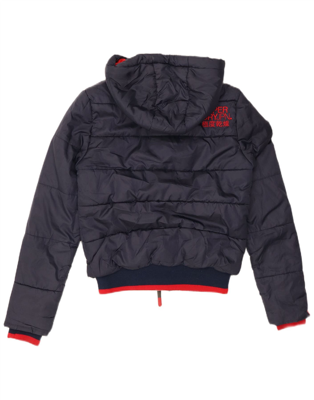 SUPERDRY Polstret jakke med hætte til mænd UK 36 Lille marineblå polyester