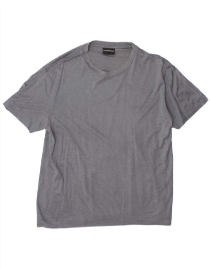 Emporio Armani Herre T-Shirt Top Stor Grå Lyocell