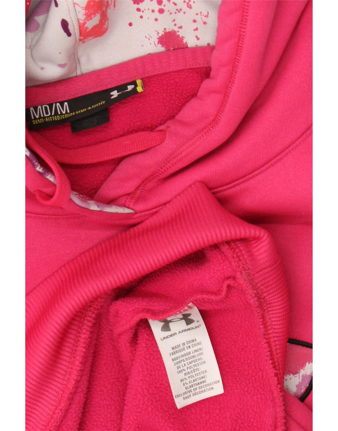 Under Armour Grafisk hættetrøje til kvinder UK 14 Medium Pink Polyester