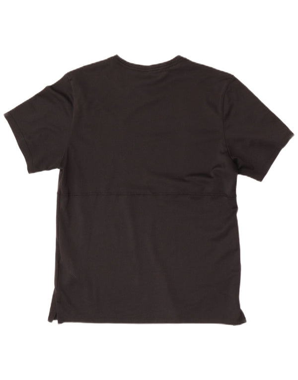Nike Dame Dri Fit T-Shirt Top UK 10 Small Black Polyester