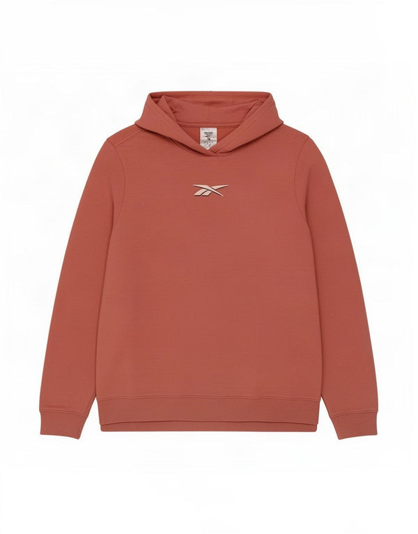 Reebok Dame Hoodie Jumper UK 14 Medium Pink Bomuld