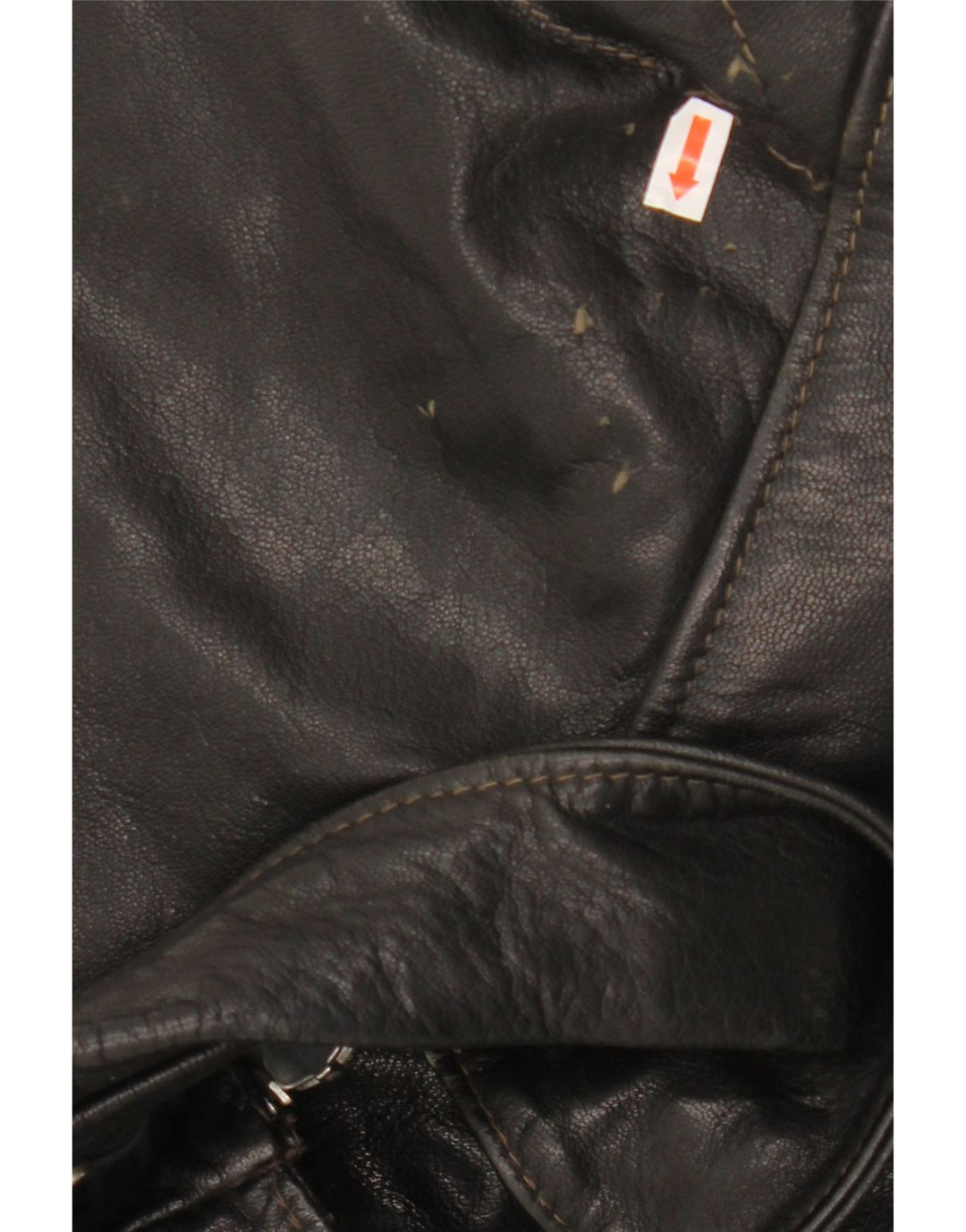 VINTAGE Herre Læderjakke UK 40 Stor Sort Læder