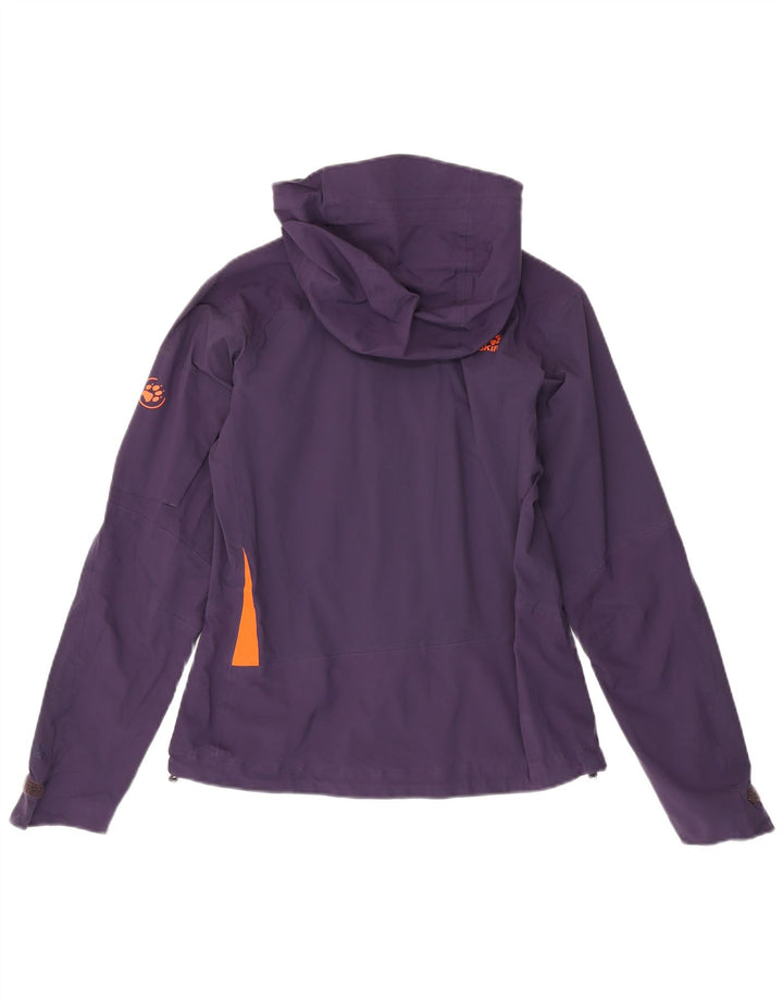 Jack Wolfskin Dame Hætte Regnjakke UK 10 Lille Lilla Polyamid
