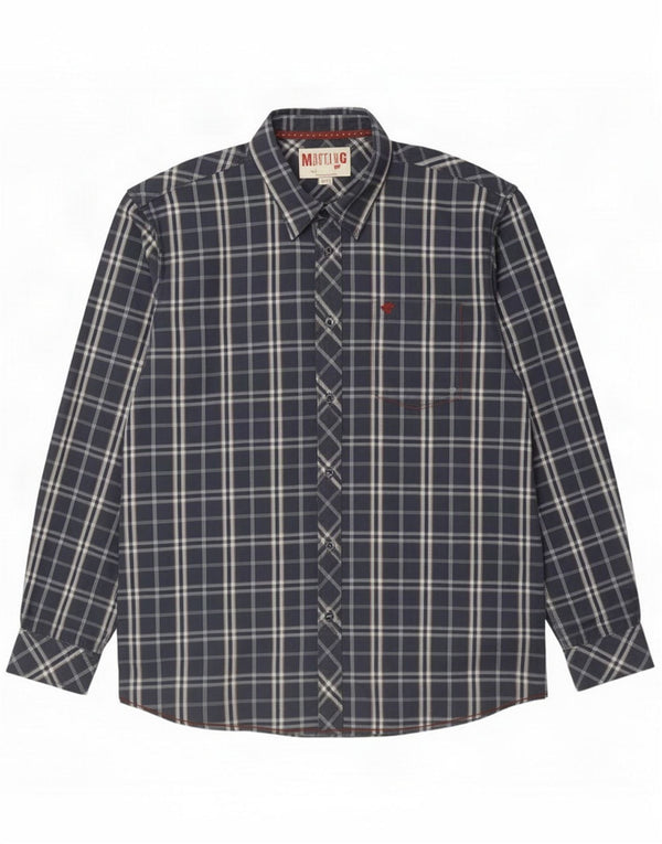 Mustang Herreskjorte 2XL Blå Plaid Bomuld