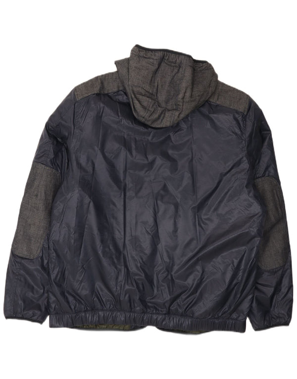 G-Star Herre Hooded Windbreaker Jacket UK 44 2XL Navy Blue Colourblock