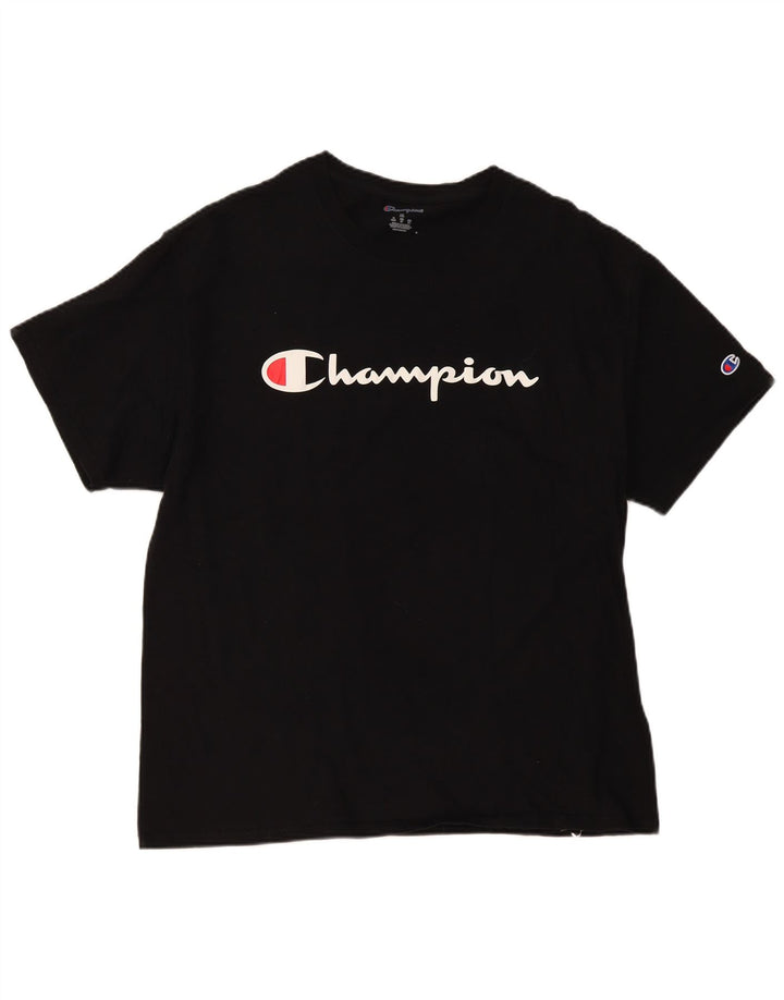 Champion Herre Grafisk T-Shirt Top XL Sort