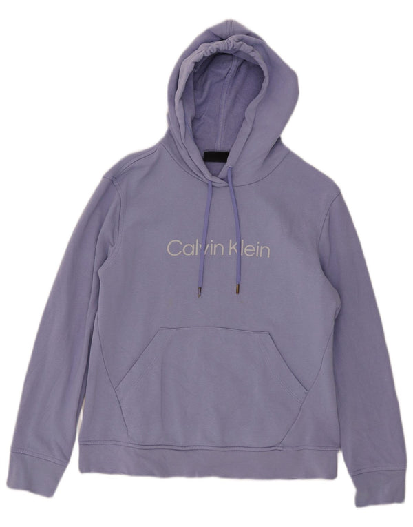 Calvin Klein Grafisk hættetrøje til kvinder UK 14 Medium Lilla