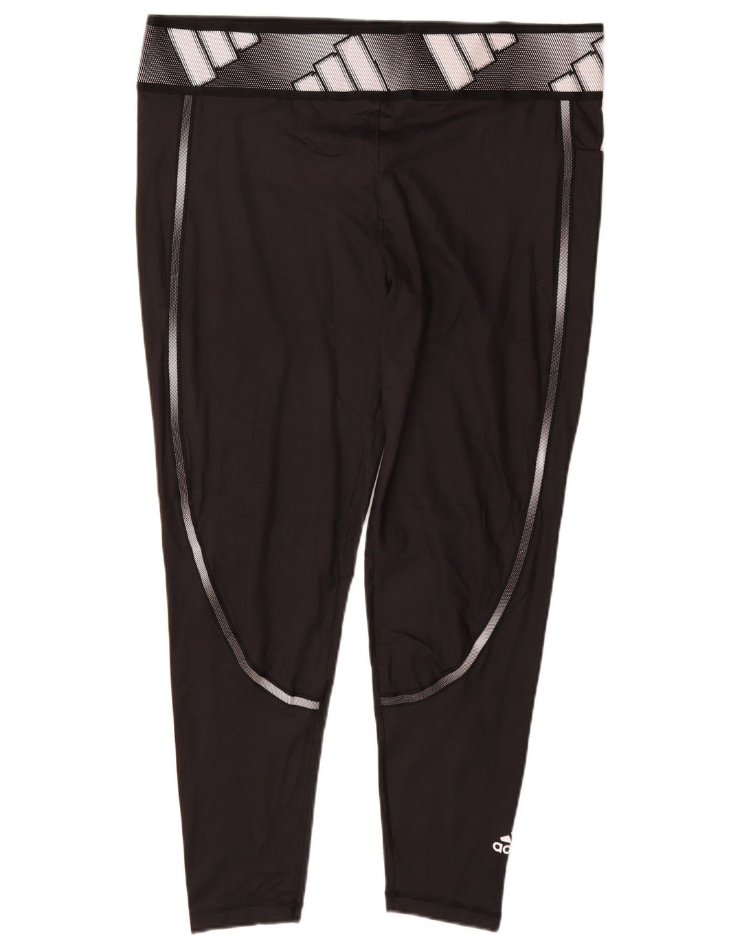 Adidas Grafiske Leggings til kvinder UK 24/26 2XL Sort Polyester