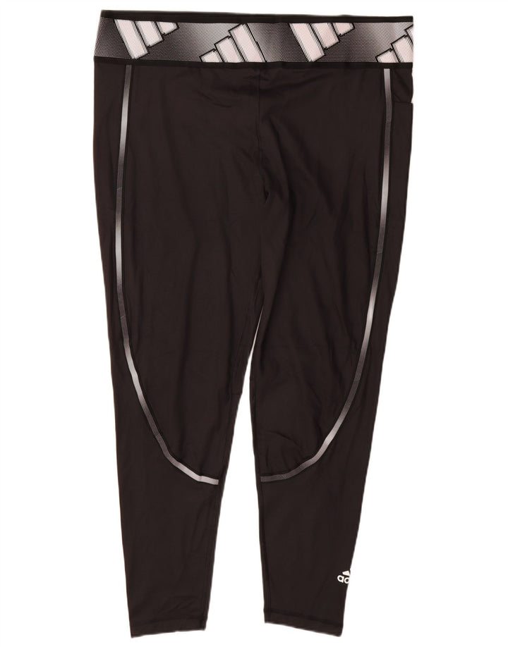 Adidas Grafiske Leggings til kvinder UK 24/26 2XL Sort Polyester