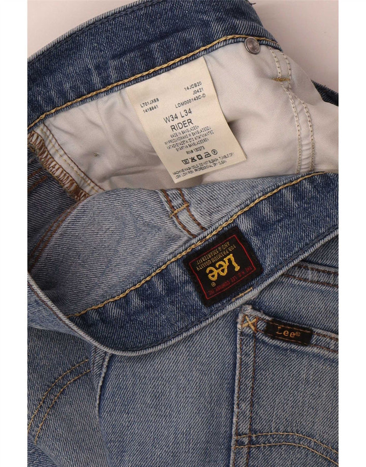 Lee Herre Rider Slim Jeans W34 L34 Blå Bomuld