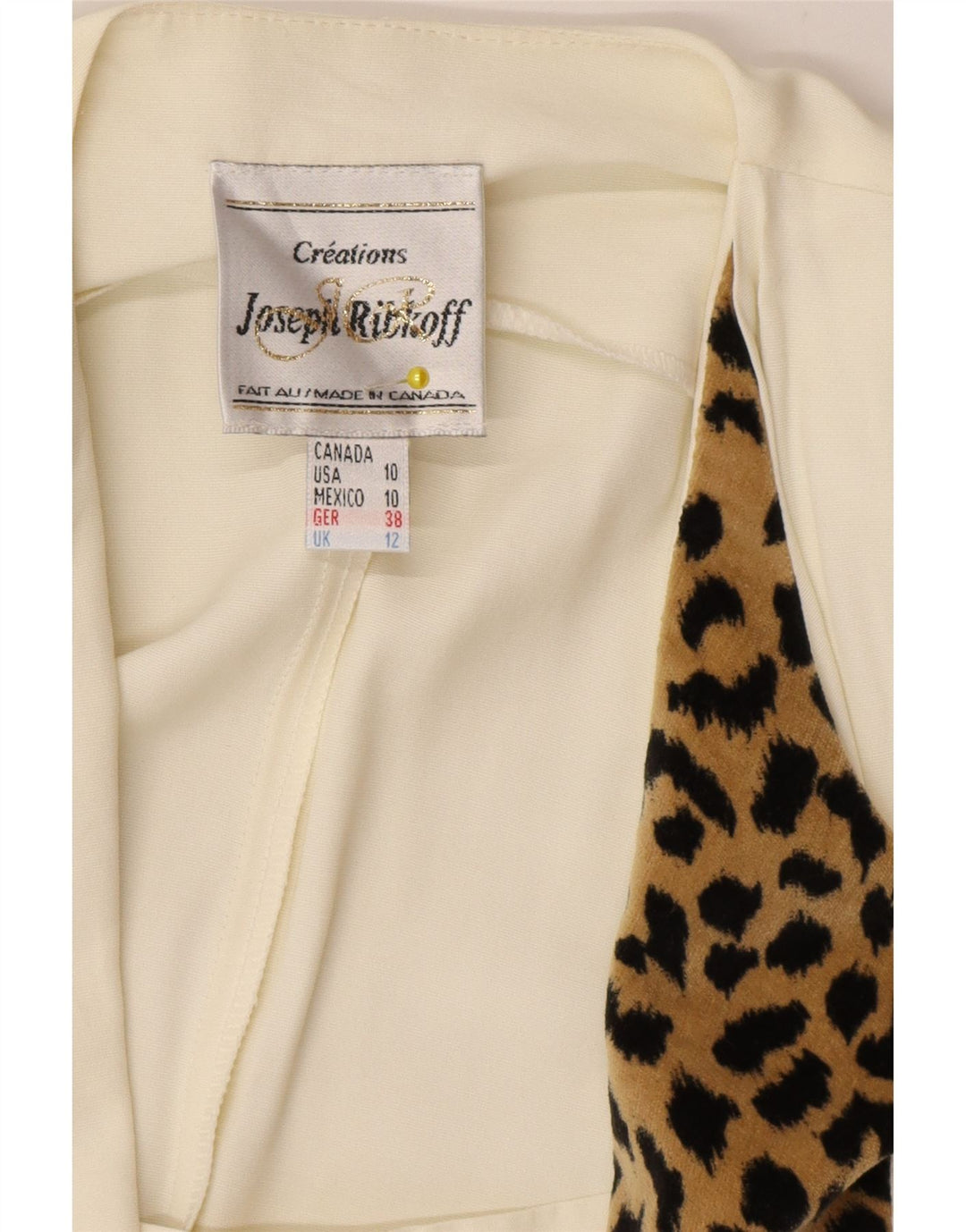 Joseph Ribkoff Dame Blazer Jacket UK 12 Medium Off White Animal Print
