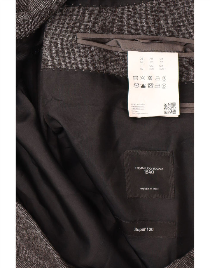 Hugo Boss Herre Slim 2 Button Blazer Jacket IT 52 XL Grå Virgin Wool