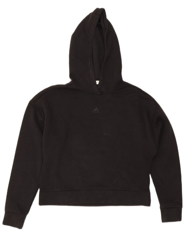 Adidas Crop hættetrøje til drenge 13-14 år Sort bomuld