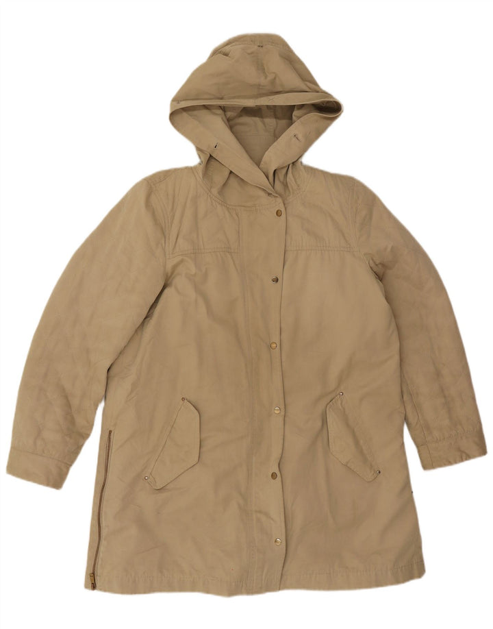 Zara Dame Hooded Parka Jacket UK 16 Large Beige